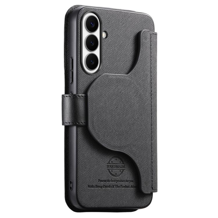 Portafoglio in pelle con cerniera, protezione antifurto MagSafe RFID in tessuto twill, custodia per telefono con cerniera., For Galaxy S26 FE 5G, For Galaxy S26+ 5G, For Galaxy S26 Ultra 5G, For Galaxy S25 FE 5G