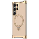 Custodia per telefono in pelle liscia con anello MagSafe senza bordi, For Samsung Galaxy S26 Ultra 5G, For Samsung Galaxy S25 Ultra 5G, For Samsung Galaxy S24 Ultra 5G