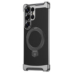 Custodia per telefono in pelle liscia con anello MagSafe senza bordi, For Samsung Galaxy S26 Ultra 5G, For Samsung Galaxy S25 Ultra 5G, For Samsung Galaxy S24 Ultra 5G