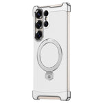 Custodia per telefono in pelle liscia con anello MagSafe senza bordi, For Samsung Galaxy S26 Ultra 5G, For Samsung Galaxy S25 Ultra 5G, For Samsung Galaxy S24 Ultra 5G