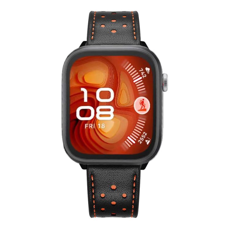 Cinturino per orologio in pelle con fori a forma di fiore di prugno, For Huawei Watch Fit4 / Fit4 Pro / Fit3, For Huawei Watch Fit 2, For Huawei Watch Fit