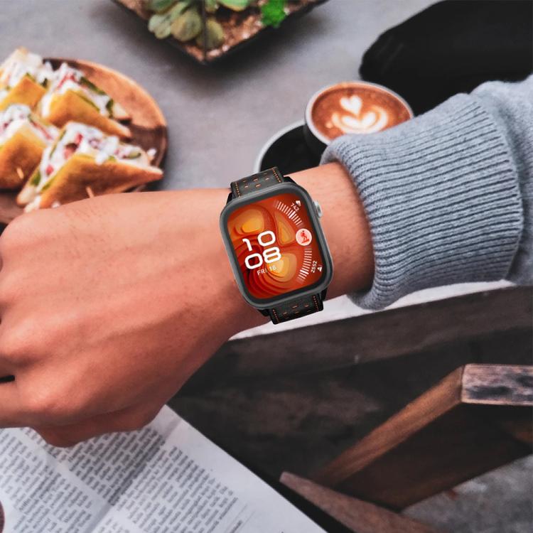 Cinturino per orologio in pelle con fori a forma di fiore di prugno, For Huawei Watch Fit4 / Fit4 Pro / Fit3, For Huawei Watch Fit 2, For Huawei Watch Fit
