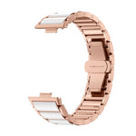Cinturino per orologio in metallo con fibbia a farfalla in ceramica bianca., For Huawei Watch Fit4 / Fit4 Pro / Fit3, For Huawei Watch Fit 2, For Huawei Watch Fit