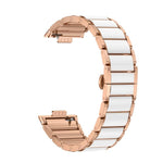 Cinturino per orologio in metallo con fibbia a farfalla in ceramica bianca., For Huawei Watch Fit4 / Fit4 Pro / Fit3, For Huawei Watch Fit 2, For Huawei Watch Fit