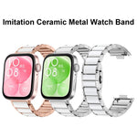 Cinturino per orologio in metallo con fibbia a farfalla in ceramica bianca., For Huawei Watch Fit4 / Fit4 Pro / Fit3, For Huawei Watch Fit 2, For Huawei Watch Fit