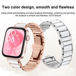 Cinturino per orologio in metallo con fibbia a farfalla in ceramica bianca., For Huawei Watch Fit4 / Fit4 Pro / Fit3, For Huawei Watch Fit 2, For Huawei Watch Fit