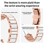Cinturino per orologio in metallo con fibbia a farfalla in ceramica bianca., For Huawei Watch Fit4 / Fit4 Pro / Fit3, For Huawei Watch Fit 2, For Huawei Watch Fit