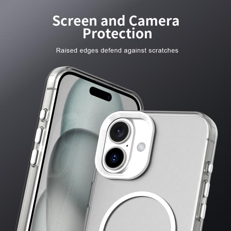 Custodia per telefono ibrida in PC e TPU Candy Fine Circle Magsafe, For iPhone 16 Plus, For iPhone 16, For iPhone 15 Pro Max