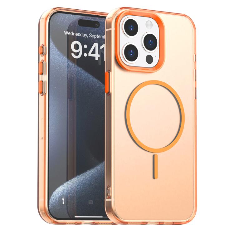 Custodia per telefono ibrida in PC e TPU Candy Fine Circle Magsafe, For iPhone 15 Pro, For iPhone 15 Plus, For iPhone 15