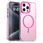 Custodia per telefono ibrida in PC e TPU Candy Fine Circle Magsafe, For iPhone 15 Pro, For iPhone 15 Plus, For iPhone 15