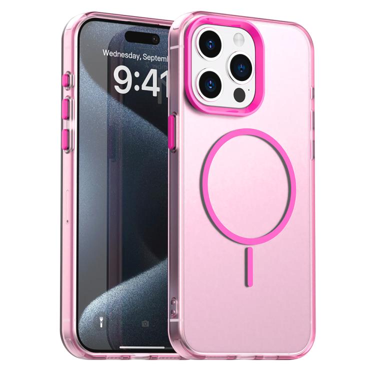Custodia per telefono ibrida in PC e TPU Candy Fine Circle Magsafe, For iPhone 15 Pro, For iPhone 15 Plus, For iPhone 15