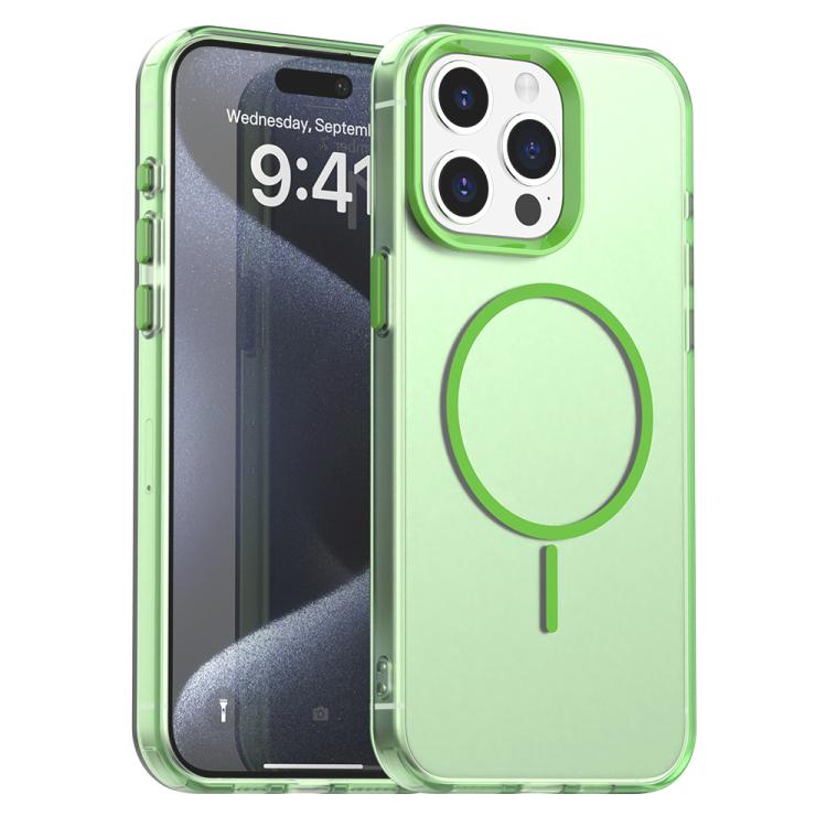 Custodia per telefono ibrida in PC e TPU Candy Fine Circle Magsafe, For iPhone 15 Pro, For iPhone 15 Plus, For iPhone 15