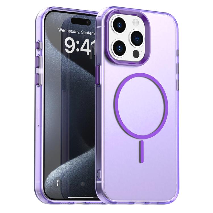Custodia per telefono ibrida in PC e TPU Candy Fine Circle Magsafe, For iPhone 15 Pro, For iPhone 15 Plus, For iPhone 15