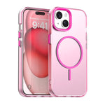 Custodia per telefono ibrida in PC e TPU Candy Fine Circle Magsafe, For iPhone 15 Pro, For iPhone 15 Plus, For iPhone 15