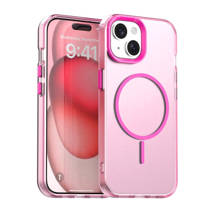 Custodia per telefono ibrida in PC e TPU Candy Fine Circle Magsafe, For iPhone 15 Pro, For iPhone 15 Plus, For iPhone 15