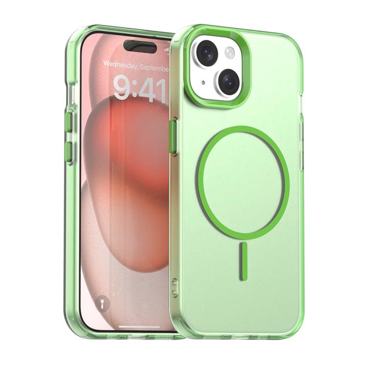 Custodia per telefono ibrida in PC e TPU Candy Fine Circle Magsafe, For iPhone 15 Pro, For iPhone 15 Plus, For iPhone 15