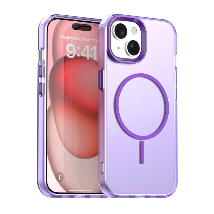 Custodia per telefono ibrida in PC e TPU Candy Fine Circle Magsafe, For iPhone 15 Pro, For iPhone 15 Plus, For iPhone 15