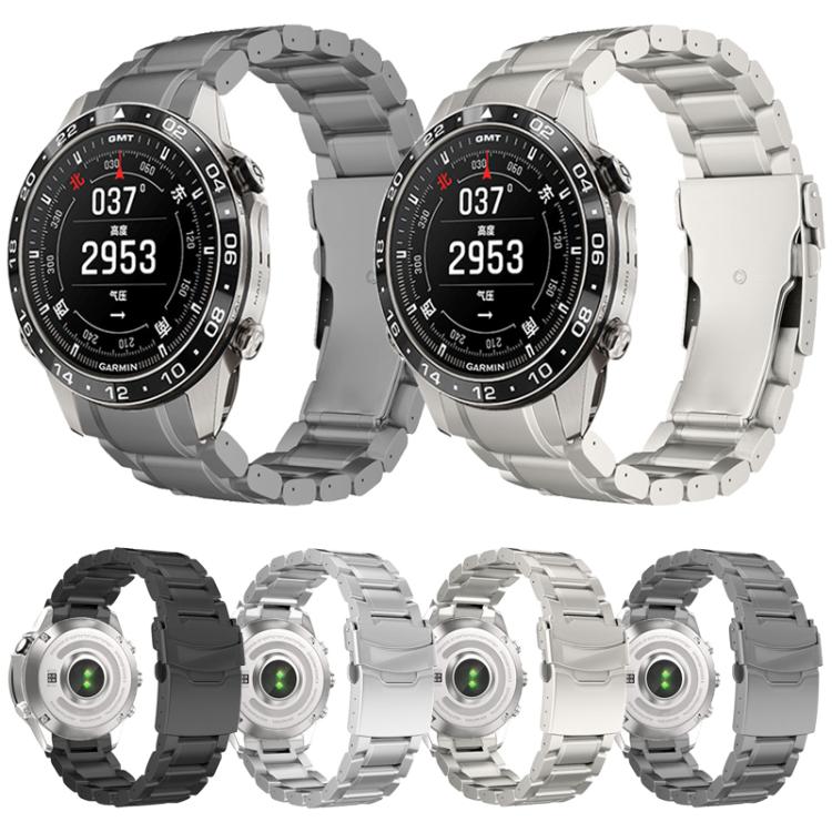 Cinturino per orologio con fibbia di sicurezza curva in lega di titanio a sgancio rapido, For Garmin 22mm
