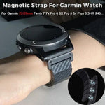 Cinturino per orologio in fibra di carbonio con chiusura magnetica., For Garmin 26mm, For Garmin 22mm