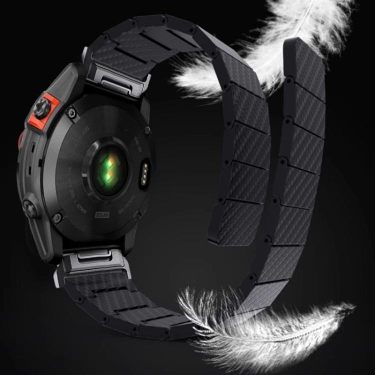Cinturino per orologio in fibra di carbonio con chiusura magnetica., For Garmin 26mm, For Garmin 22mm