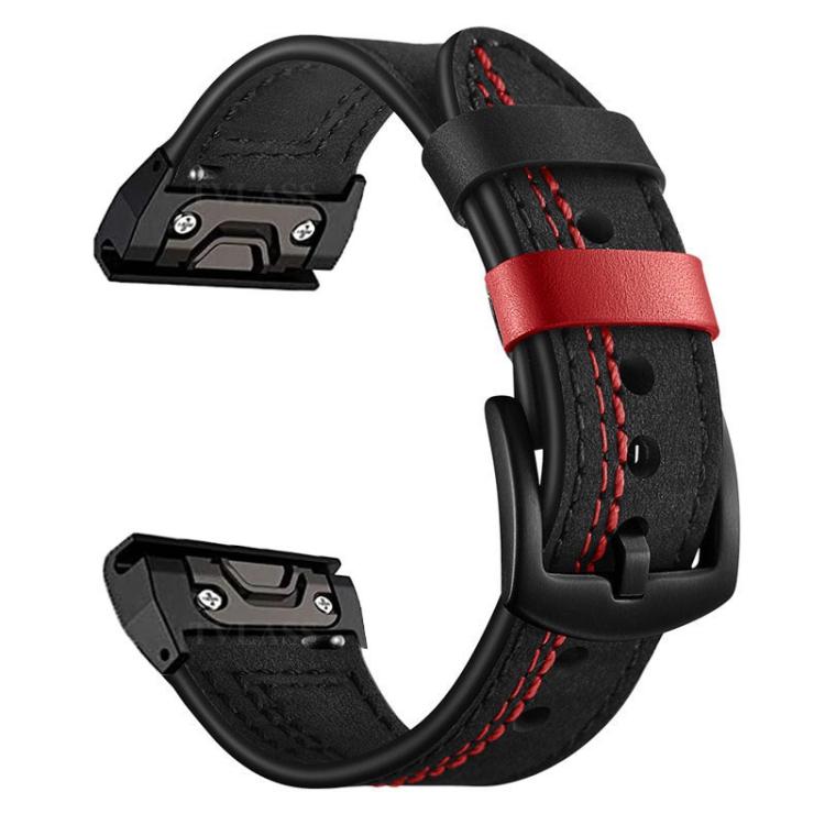 Cinturino per orologio in pelle a sette linee, For Garmin 26mm, For Garmin 22mm