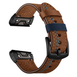 Cinturino per orologio in pelle a sette linee, For Garmin 26mm, For Garmin 22mm