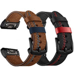 Cinturino per orologio in pelle a sette linee, For Garmin 26mm, For Garmin 22mm