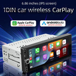 Autoradio F6021 con schermo IPS da 6,86 pollici, formato 1Din, compatibile con MP5, CarPlay e Android Auto., F6021