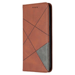 Custodia in pelle a vibrazione orizzontale magnetica invisibile prismatica con supporto, slot per schede e cornice per foto, For OPPO A5