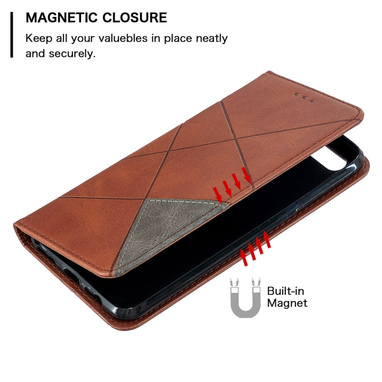 Custodia in pelle a vibrazione orizzontale magnetica invisibile prismatica con supporto, slot per schede e cornice per foto, For OPPO A5