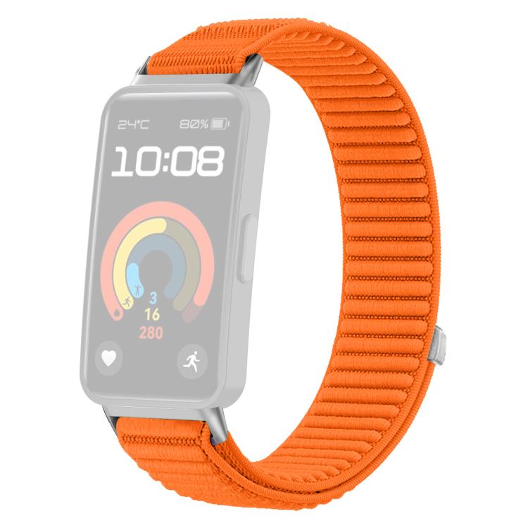 Cinturino per orologio xDfind in nylon intrecciato con chiusura a strappo e interfaccia metallica., For Huawei Band 10 / 9 / 8