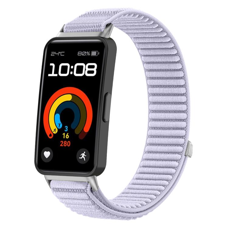 Cinturino per orologio xDfind in nylon intrecciato con chiusura a strappo e interfaccia metallica., For Huawei Band 10 / 9 / 8