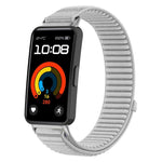 Cinturino per orologio xDfind in nylon intrecciato con chiusura a strappo e interfaccia metallica., For Huawei Band 10 / 9 / 8
