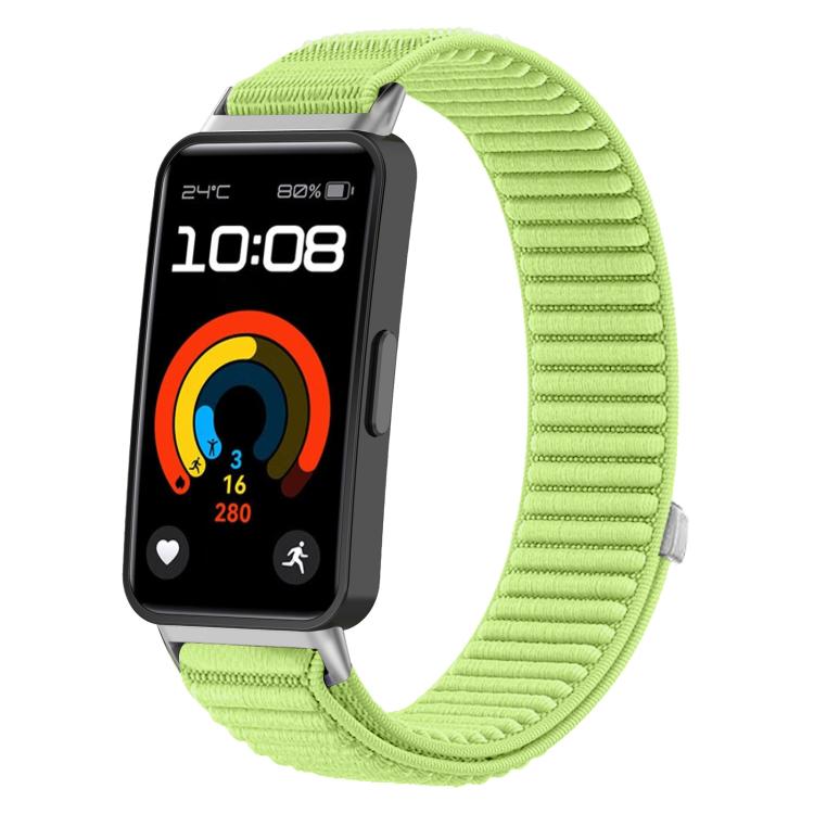 Cinturino per orologio xDfind in nylon intrecciato con chiusura a strappo e interfaccia metallica., For Huawei Band 10 / 9 / 8