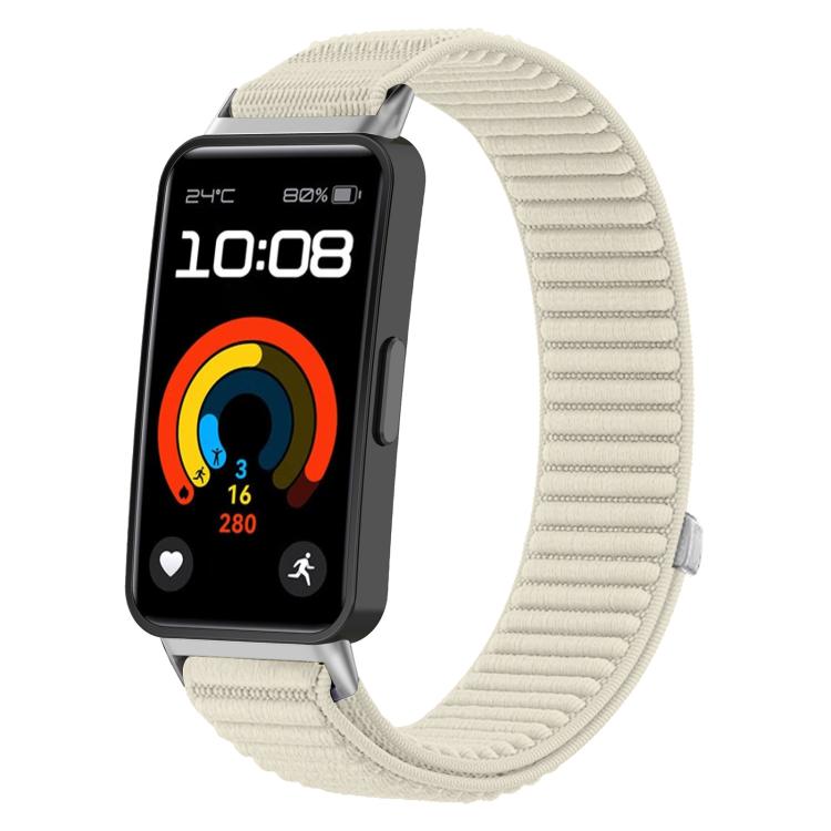 Cinturino per orologio xDfind in nylon intrecciato con chiusura a strappo e interfaccia metallica., For Huawei Band 10 / 9 / 8
