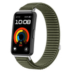 Cinturino per orologio xDfind in nylon intrecciato con chiusura a strappo e interfaccia metallica., For Huawei Band 10 / 9 / 8