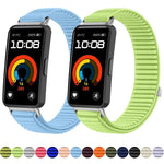 Cinturino per orologio xDfind in nylon intrecciato con chiusura a strappo e interfaccia metallica., For Huawei Band 10 / 9 / 8