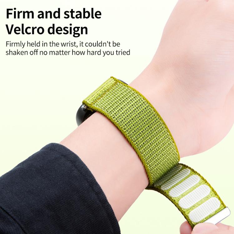 Cinturino per orologio xDfind in nylon intrecciato con chiusura a strappo e interfaccia metallica., For Huawei Band 10 / 9 / 8