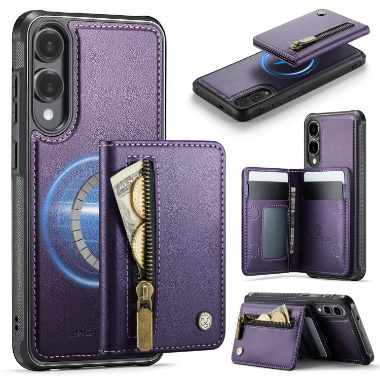 JEEHOOD J12 Esclusiva custodia per telefono con cerniera, protezione RFID e MagSafe, porta carte., For Samsung Galaxy S25 FE 5G, For Samsung Galaxy S25 Edge 5G, For Samsung Galaxy S25+ 5G, For Samsung Galaxy S25 Ultra 5G