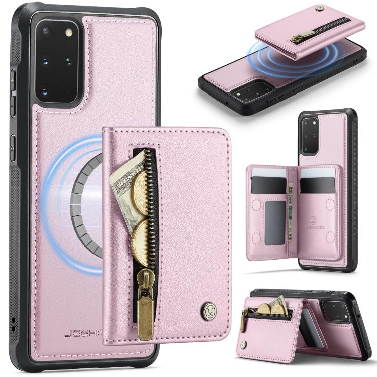 JEEHOOD J12 Esclusiva custodia per telefono con cerniera, protezione RFID e MagSafe, porta carte., For Samsung Galaxy S20 Ultra 5G, For Samsung Galaxy S20, For Samsung Galaxy S20+