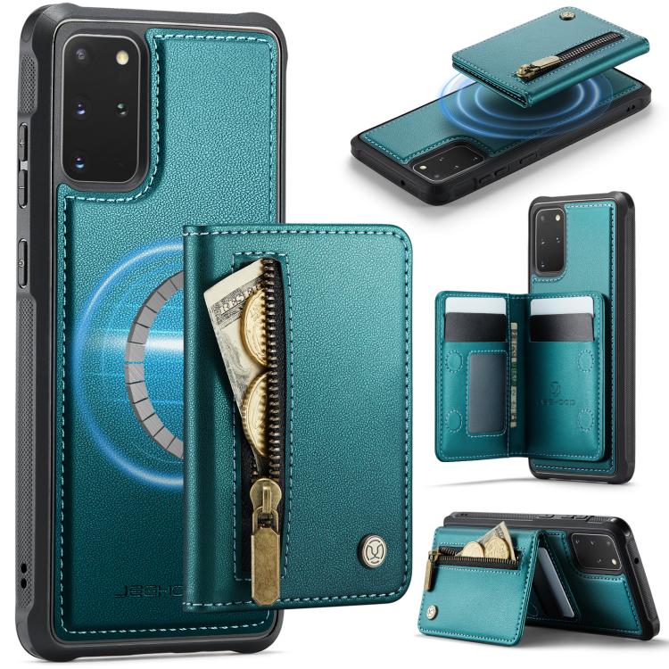 JEEHOOD J12 Esclusiva custodia per telefono con cerniera, protezione RFID e MagSafe, porta carte., For Samsung Galaxy S20 Ultra 5G, For Samsung Galaxy S20, For Samsung Galaxy S20+
