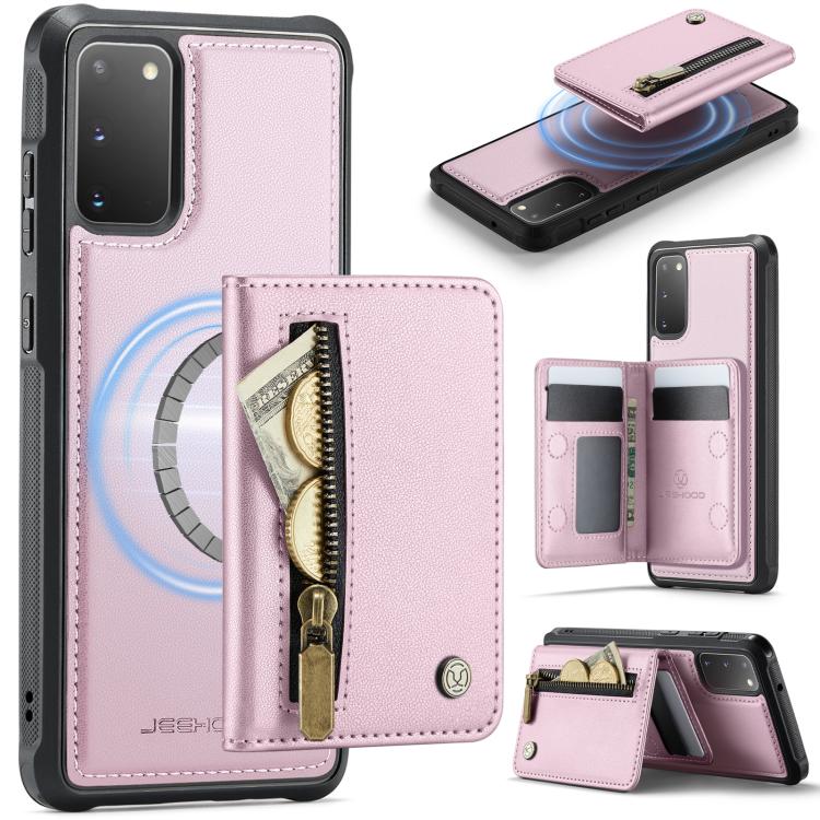 JEEHOOD J12 Esclusiva custodia per telefono con cerniera, protezione RFID e MagSafe, porta carte., For Samsung Galaxy S20 Ultra 5G, For Samsung Galaxy S20, For Samsung Galaxy S20+