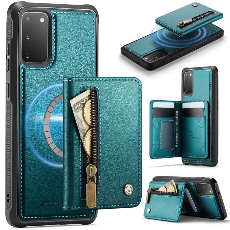 JEEHOOD J12 Esclusiva custodia per telefono con cerniera, protezione RFID e MagSafe, porta carte., For Samsung Galaxy S20 Ultra 5G, For Samsung Galaxy S20, For Samsung Galaxy S20+