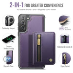 JEEHOOD J12 Esclusiva custodia per telefono con cerniera, protezione RFID e MagSafe, porta carte., For Samsung Galaxy S21 5G, For Samsung Galaxy S21+ 5G, For Samsung Galaxy S21 Ultra 5G, For Samsung Galaxy S20 FE 5G