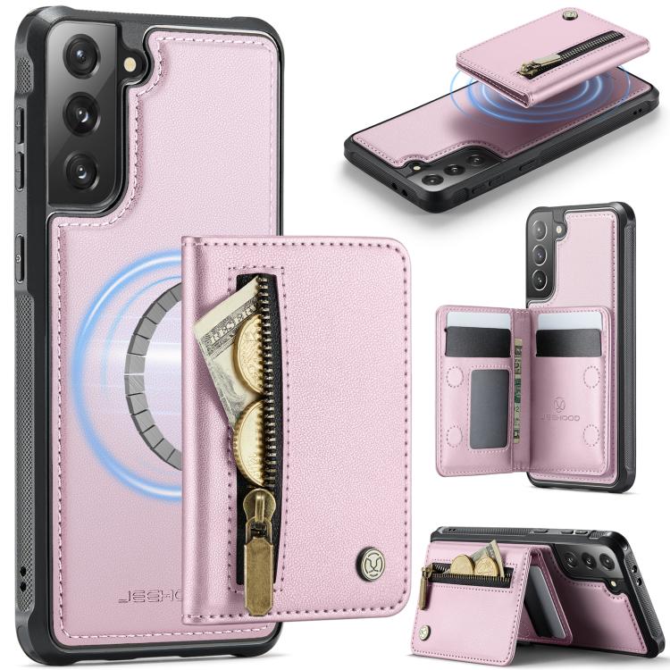JEEHOOD J12 Esclusiva custodia per telefono con cerniera, protezione RFID e MagSafe, porta carte., For Samsung Galaxy S21 5G, For Samsung Galaxy S21+ 5G, For Samsung Galaxy S21 Ultra 5G, For Samsung Galaxy S20 FE 5G