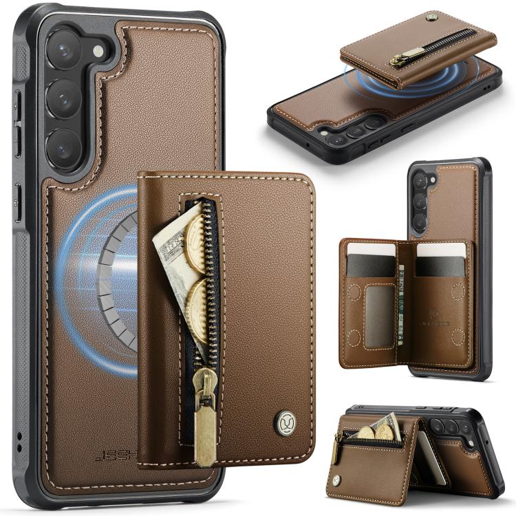 JEEHOOD J12 Esclusiva custodia per telefono con cerniera, protezione RFID e MagSafe, porta carte., For Samsung Galaxy S24 Ultra 5G, For Samsung Galaxy S23 FE 5G, For Samsung Galaxy S23+ 5G, For Samsung Galaxy S23 5G