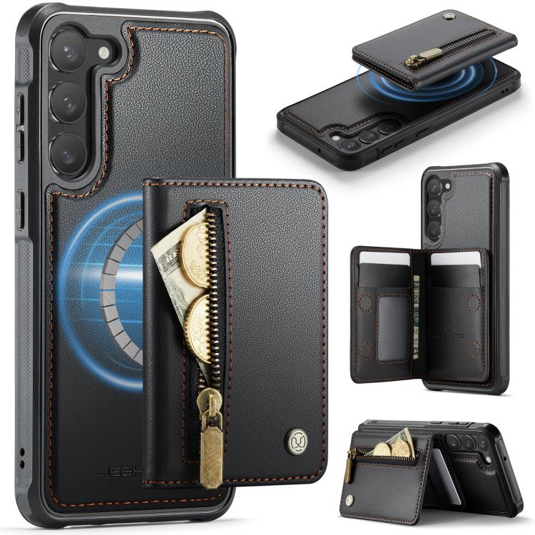 JEEHOOD J12 Esclusiva custodia per telefono con cerniera, protezione RFID e MagSafe, porta carte., For Samsung Galaxy S24 Ultra 5G, For Samsung Galaxy S23 FE 5G, For Samsung Galaxy S23+ 5G, For Samsung Galaxy S23 5G