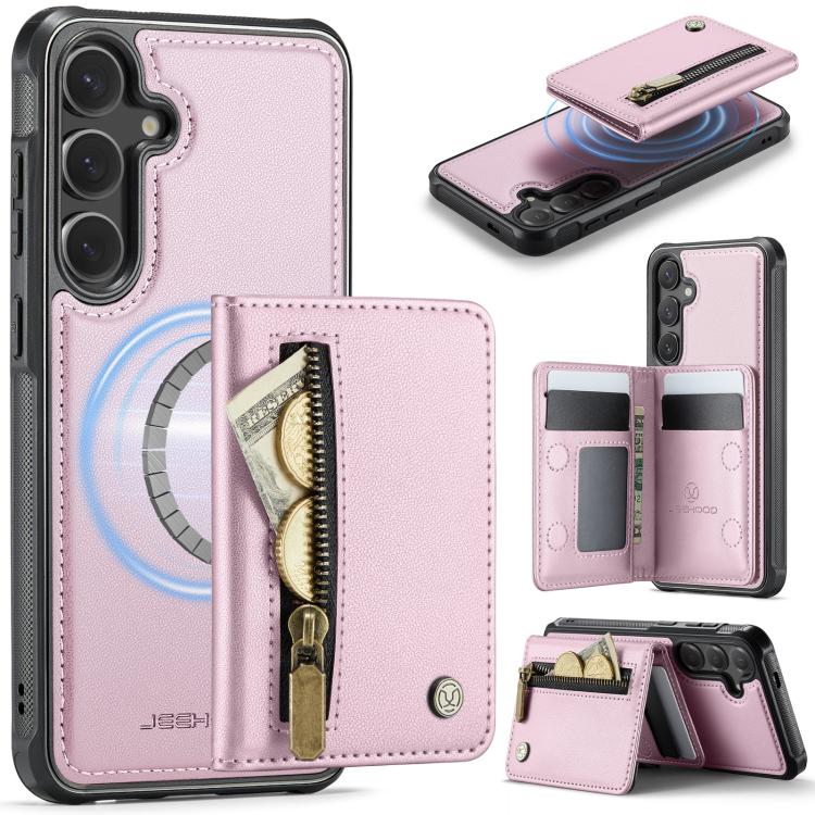 JEEHOOD J12 Esclusiva custodia per telefono con cerniera, protezione RFID e MagSafe, porta carte., For Galaxy S26 FE 5G, For Samsung Galaxy S26+ 5G, For Samsung Galaxy S26 Ultra 5G, For Samsung Galaxy S26 5G