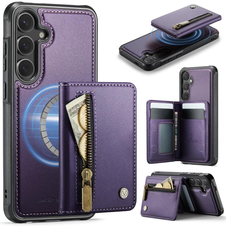 JEEHOOD J12 Esclusiva custodia per telefono con cerniera, protezione RFID e MagSafe, porta carte., For Galaxy S26 FE 5G, For Samsung Galaxy S26+ 5G, For Samsung Galaxy S26 Ultra 5G, For Samsung Galaxy S26 5G