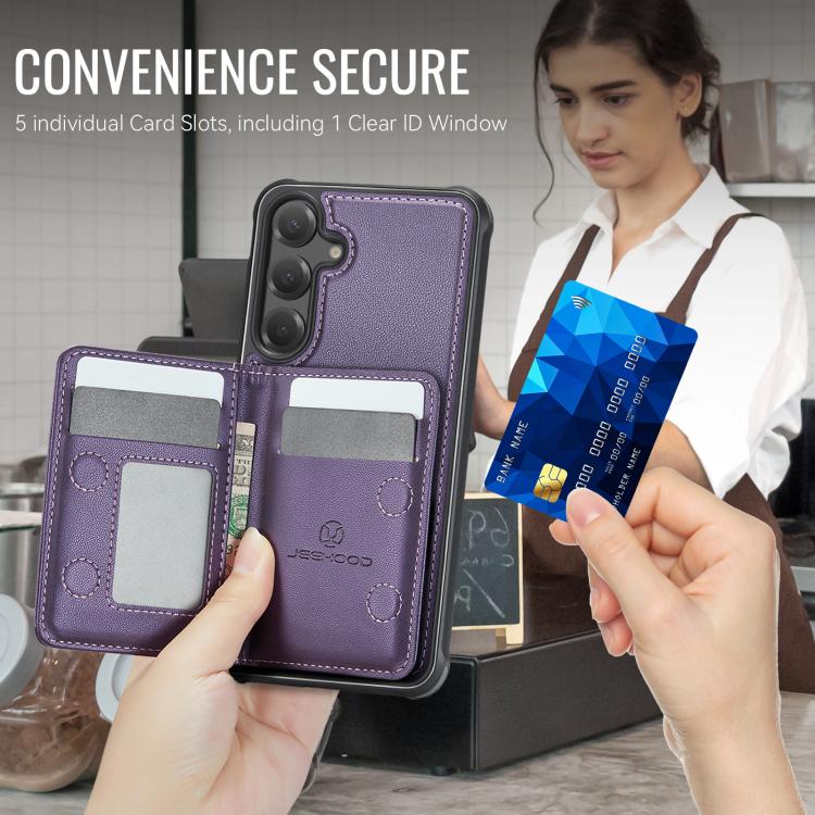 JEEHOOD J12 Esclusiva custodia per telefono con cerniera, protezione RFID e MagSafe, porta carte., For Galaxy S26 FE 5G, For Samsung Galaxy S26+ 5G, For Samsung Galaxy S26 Ultra 5G, For Samsung Galaxy S26 5G